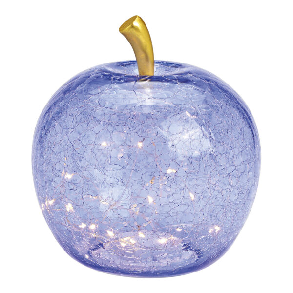 Manzana con LED 30s con temporizador de cristal Violeta claro (An./Al./Pr.) 22x24x22cm
