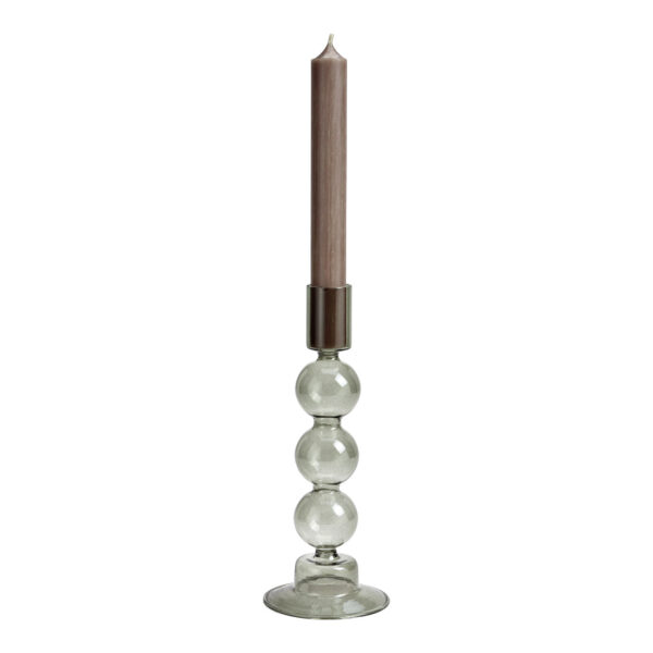 Candelabro de cristal gris (An./Al./Pr.) 9x17x9cm