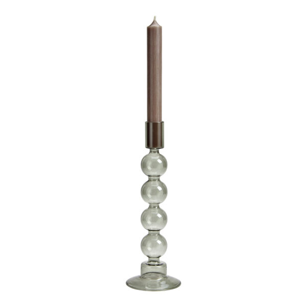 Candelabro de cristal gris (An./Al./Pr.) 8x23x8cm