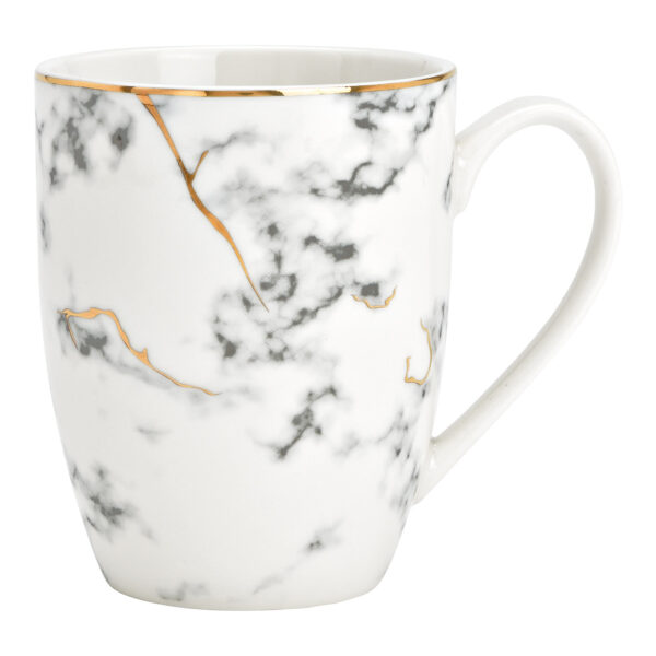 Taza de porcelana efecto mármol (An./Al./Pr.) 11x11x8cm