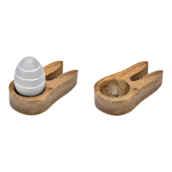 Huevera conejito madera marrón (An./Al./Pr.) 6x10x2cm