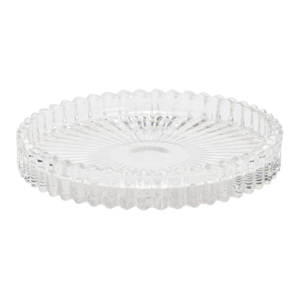 Plato de vela de vidrio transparente (An./Al./Pr.) 10x2x10cm