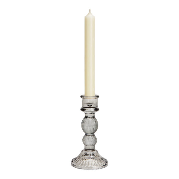 Candelabro de cristal gris (An./Al./Pr.) 8x15x8cm