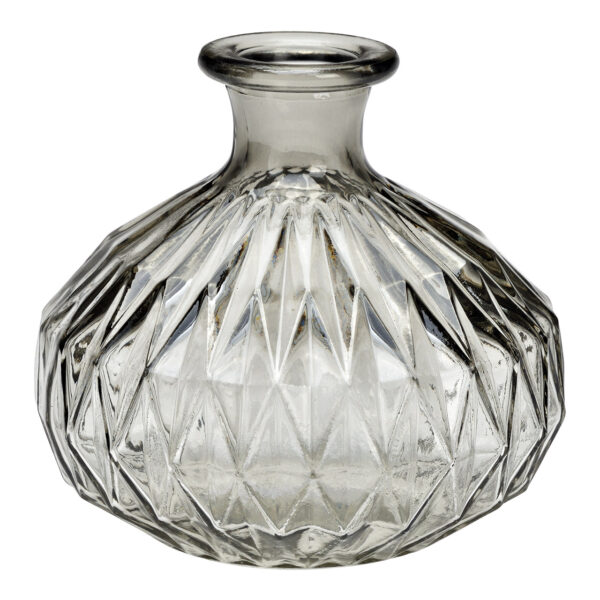 Jarrón de cristal gris (An./Al./Pr.) 14x12x14cm