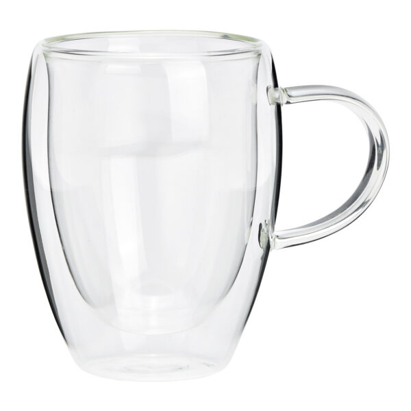 Taza de vidrio de doble pared transparente (An./Al./Pr.) 13x11x8cm 350ml