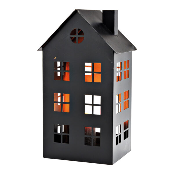 Farol, farola de metal color negro (ancho/alto/profundidad) 20x36x17cm