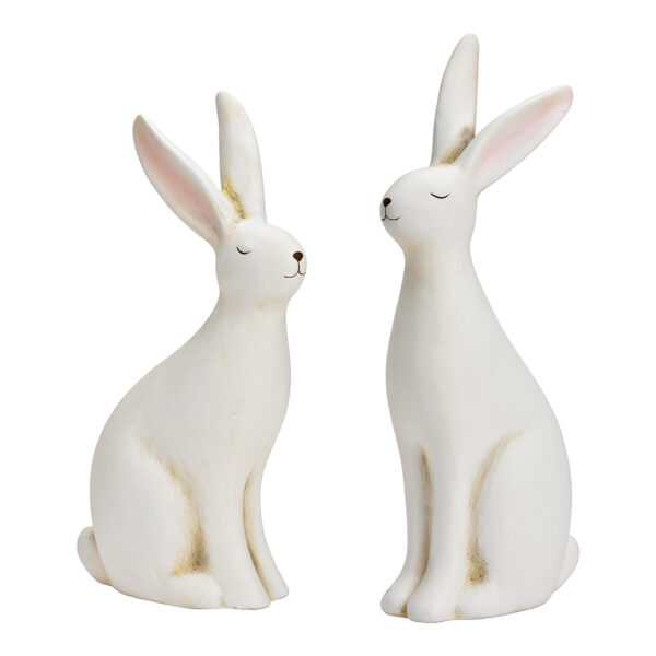 Conejito de cerámica blanco, 2 compartimentos, (An./Al./Pr.) 9x38x15cm 9x32x15cm
