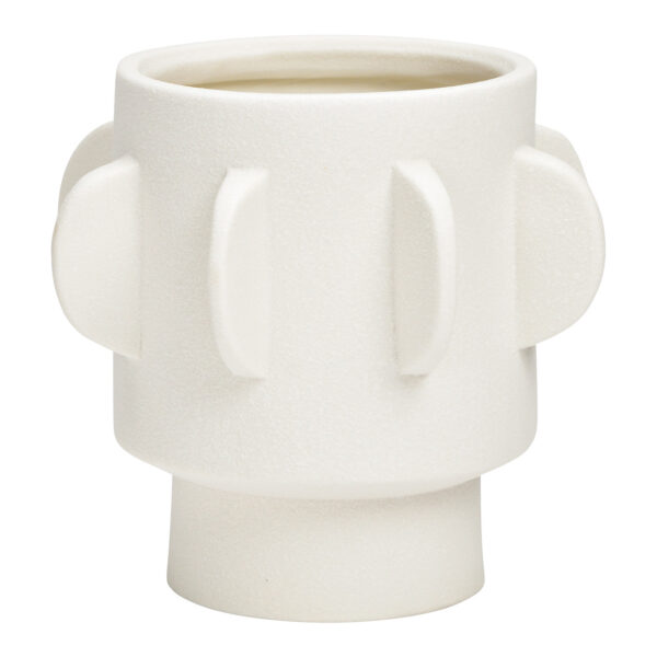 Jarrón de porcelana blanco (An./Al./Pr.) 14x14x14cm