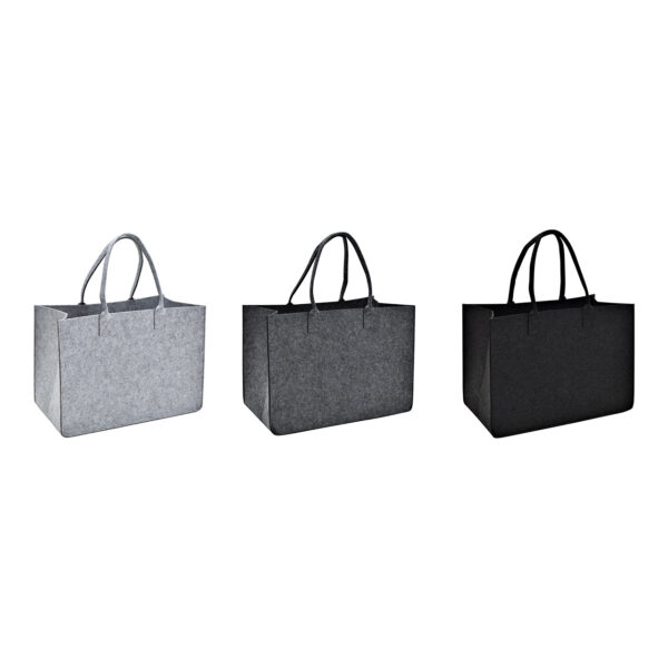 Bolsa con asa de fieltro gris, 3 compartimentos, (An/Al/Pr) 50x27x35cm