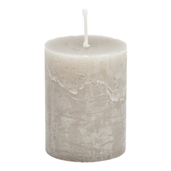 Vela 6,8x9x6,8cm piedra de cera gris claro