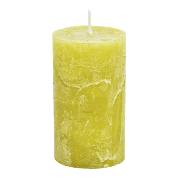 Vela 6,8x12x6,8cm cera oliva verde claro