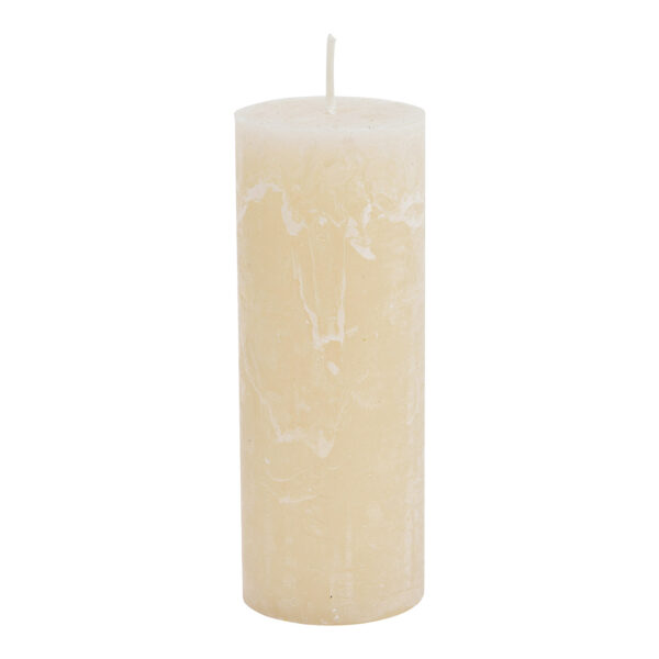 Vela 6,8x18x6,8cm cera arena beige claro