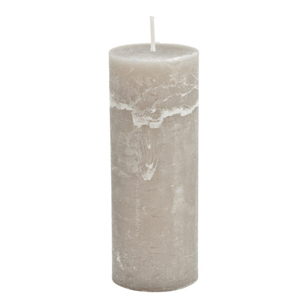Vela 6,8x18x6,8cm piedra de cera gris claro