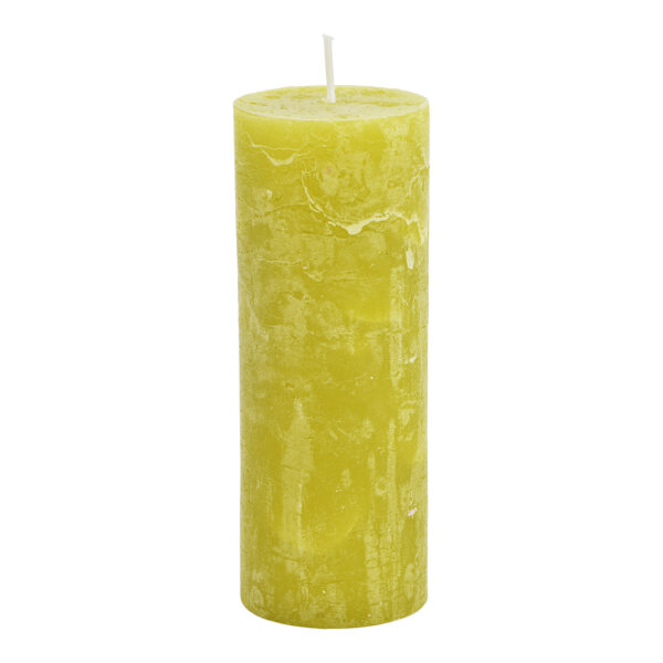 Vela 6,8x18x6,8cm cera oliva verde claro