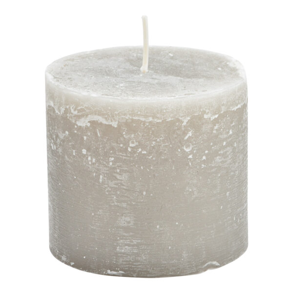 Vela 10x9x10cm piedra de cera gris claro