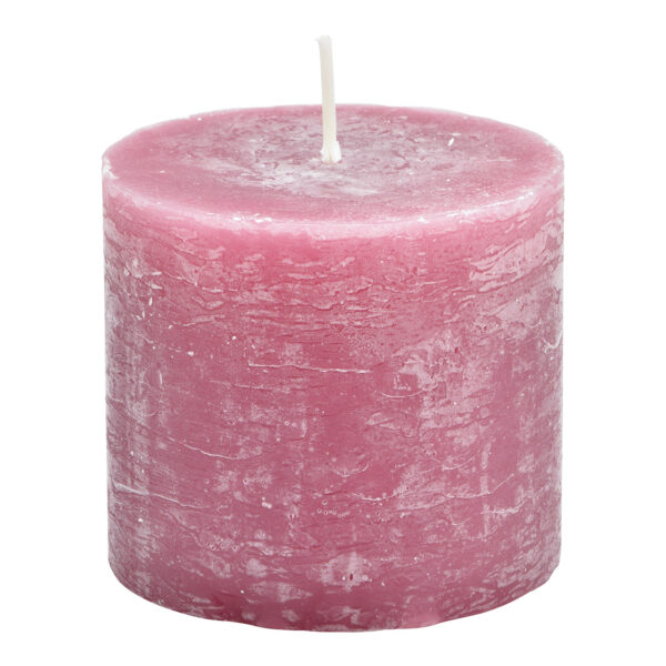 Vela 10x9x10cm cera palo rosa antiguo rosa