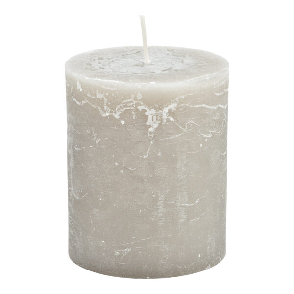 Vela 10x12x10cm piedra de cera gris claro