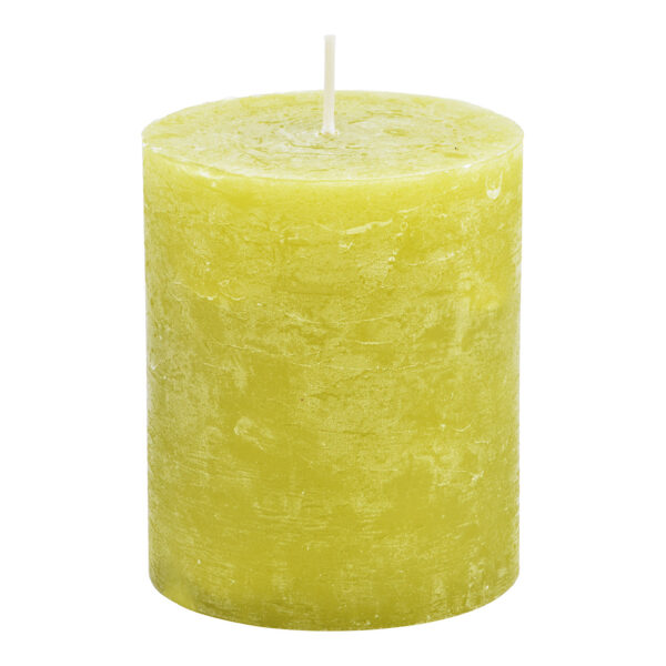 Vela 10x12x10cm cera oliva verde claro