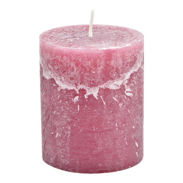 Vela 10x12x10cm cera palo rosa antiguo rosa