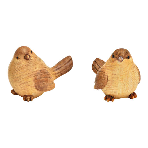 Óptica de madera para pájaros de poli marrón, 2 surtido, (ancho/alto/profundidad) 12 x 9 x 8 cm