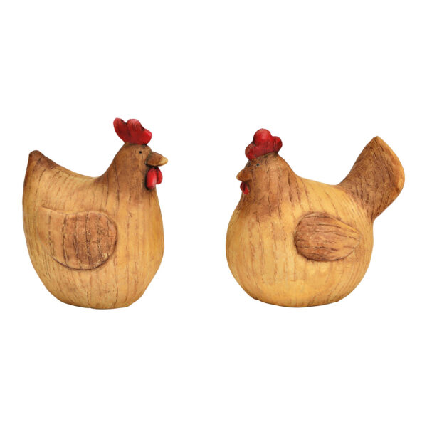 Óptica de madera de pollo de poli marrón de 2 surtido, (An./Al./Pr.) 7x9x6cm