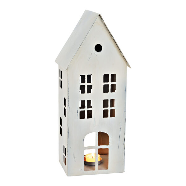 Farol de metal para casita de color blanco (An./Al./Pr.) 16x40x14cm