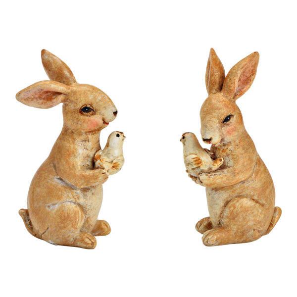 Conejito de poli marrón, 2 surtido, (An./Al./Pr.) 3x7x4cm