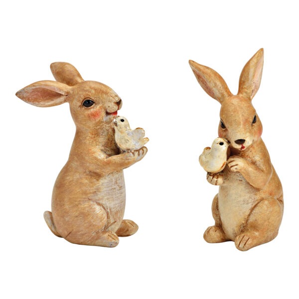 Conejito de poli marrón, 2 surtido, (An./Al./Pr.) 4 x 11 x 6 cm
