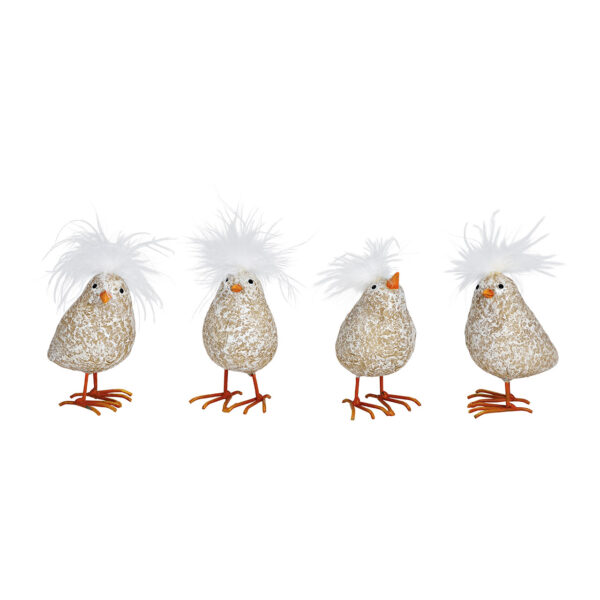 Pájaro, patas de metal de poli gris 4 surtido, (An./Al./Pr.) 5x8x5cm