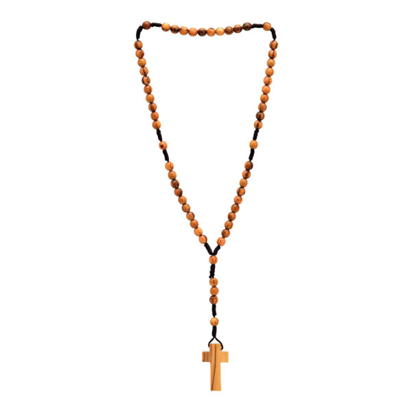 Rosario de madera de olivo marrón (An./Al.) 4x34cm