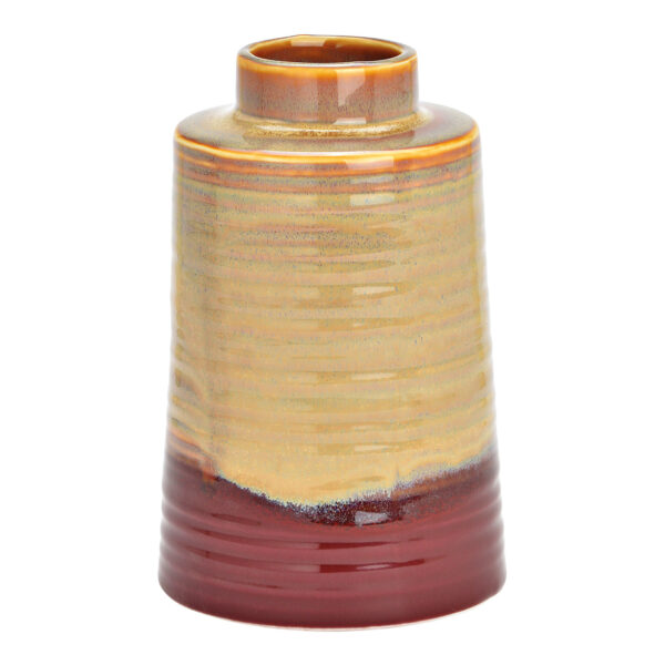 Jarrón de porcelana beige, marrón (ancho/alto/profundidad) 10x15x10cm