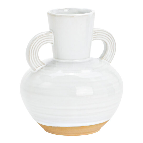 Jarrón de porcelana blanco (An./Al./Pr.) 13x16x13cm
