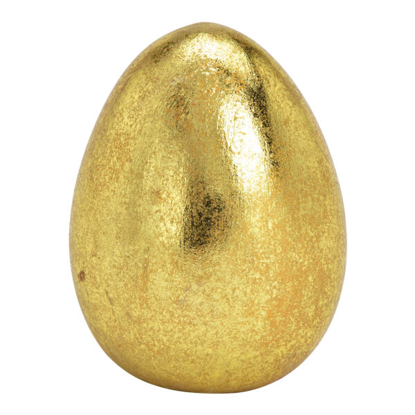 Huevo de cerámica dorado (An./Al./Pr.) 6x8x6cm
