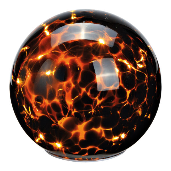 Bola luminosa con LED 15s, con temporizador fabricada en cristal marrón Ø15cm