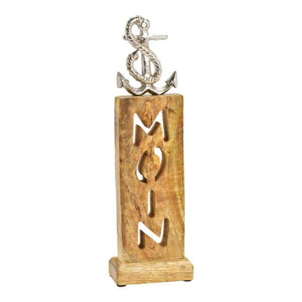 Soporte de decoración marítima, Moin, fabricado en madera de mango marrón (An./Al./Pr.) 10x34x5cm