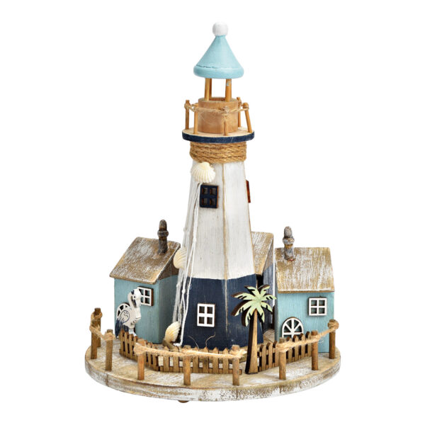 Faro de pie de madera (An./Al./Pr.) 16x22x16cm