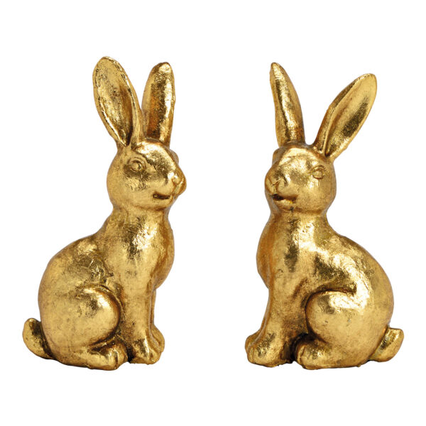Conejito de poli oro, 2 surtido, (An./Al./Pr.) 8x14x6cm