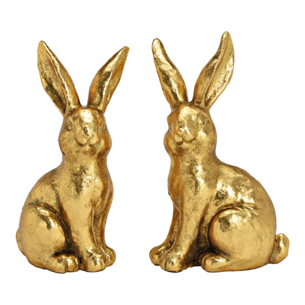 Conejito de poli oro, 2 surtido, (An./Al./Pr.) 10 x 24 x 14 cm