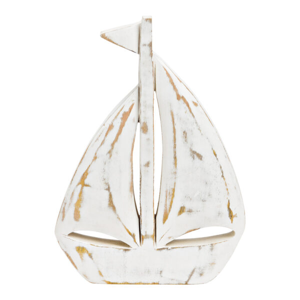 Soporte para velero de madera de mango blanco (An./Al./Pr.) 22x30x3,5cm