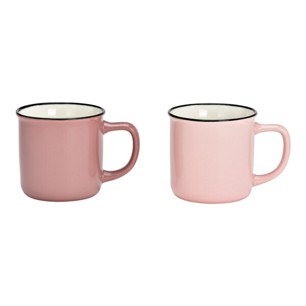 Taza de porcelana rosa/rosa doble, (ancho/alto/profundidad) 12x8x9cm 330ml