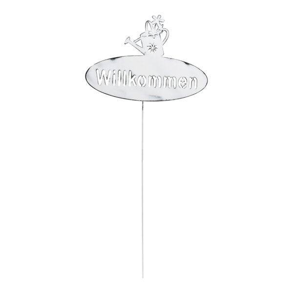 Enchufe, bienvenida, regadera decorativa, metal blanco (An./Al.) 28x79cm