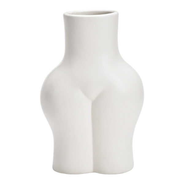 Jarrón cuerpo mujer cerámica blanco (An./Al./Pr.) 13x21x9cm