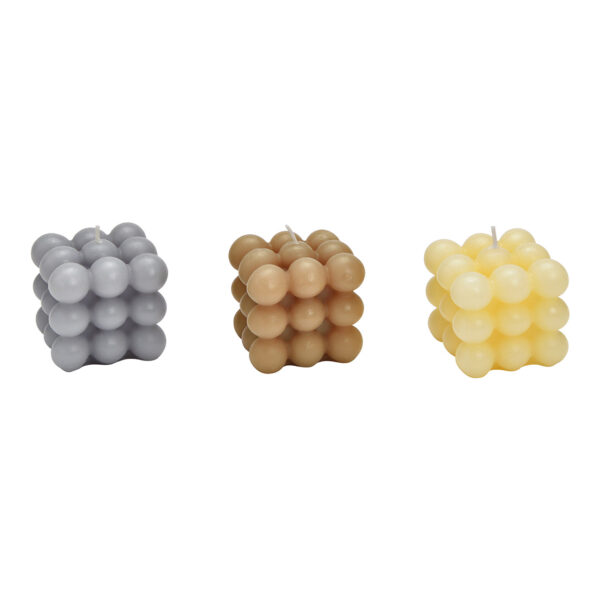 Vela de cera Bubble de 3 surtido, (An./Al./Pr.) 6x6x6cm