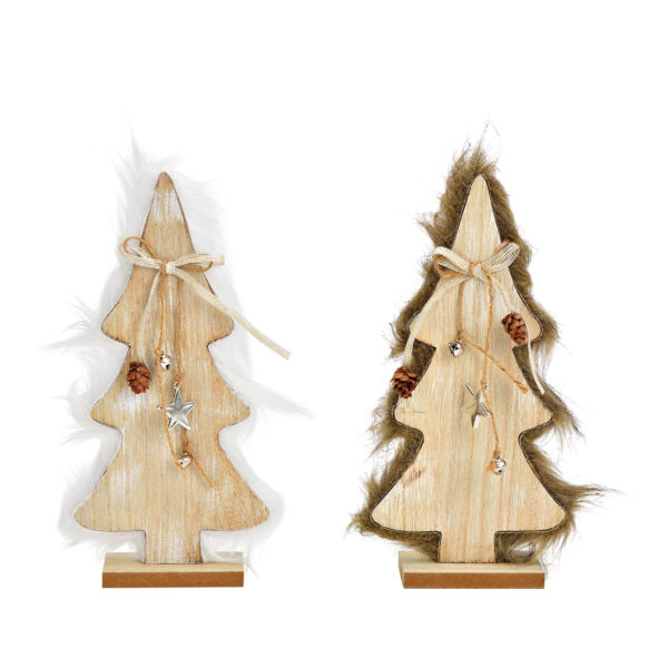 Vitrina abeto de madera natural de 2 hojas, (An/Al/Pr) 14x30x5cm