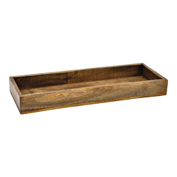 Bandeja de madera de mango marrón (An./Al./Pr.) 39x5x14cm