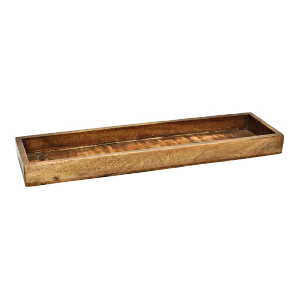Bandeja de madera de mango marrón (An./Al./Pr.) 50x5x15cm