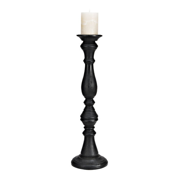 Candelabro de madera de mango negro (An./Al./Pr.) 18x53x18cm