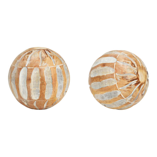 Bola de madera de mango blanca (An./Al./Pr.) 10x10x10cm