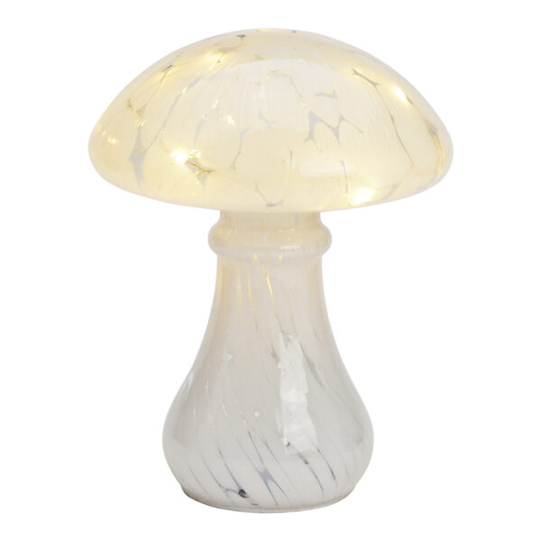Seta con 20 LED, temporizadores 6/18, de cristal blanco (An./Al./Pr.) 18x25x18cm