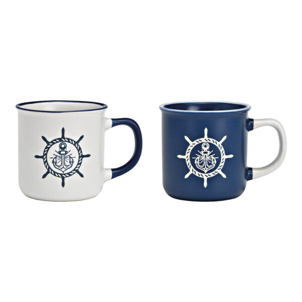 Taza cerámica azul marítima 2 compartimentos, (ancho/alto/profundidad) 13x9x9cm 340ml